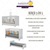 Quarto Infantil Completo Com Berço 3 Em 1 Com Colchão Incluso Multimóveis Mp4384 Branco - 6