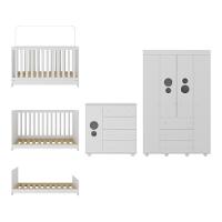 Quarto Infantil Completo Com Berço 3 Em 1 Com Colchão Incluso Multimóveis Mp4384 Branco - 7