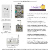 Quarto Infantil Completo Com Berço 3 Em 1 Para Colchão 130x60cm Multimóveis Mp4383 Branco - 3