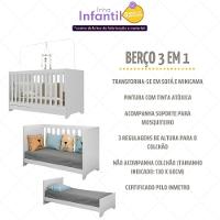 Quarto Infantil Completo Com Berço 3 Em 1 Para Colchão 130x60cm Multimóveis Mp4383 Branco - 6
