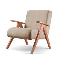 Poltrona Braço De Madeira Laguna Cor:linho Bege 103 - 2