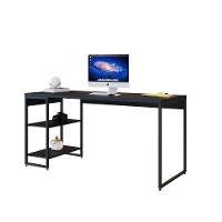 Mesa C/estante Baixa 150x64x75cm C/02 Prateleiras Preto ônix / Est.preta Preto ônix / Est.preta - 2