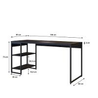 Mesa C/estante Baixa 150x64x75cm C/02 Prateleiras Preto ônix / Est.preta Preto ônix / Est.preta - 6