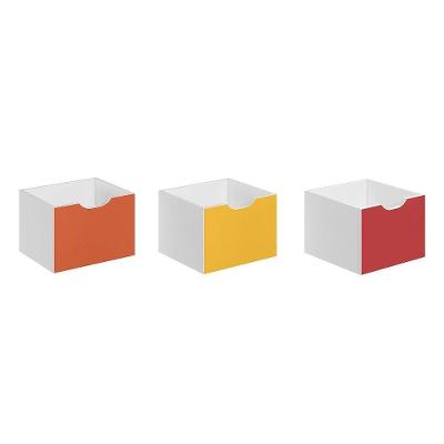 Kit Com 3 Gavetas Organizadoras 1479 Qmovi Laranja Amarelo E Vermelho