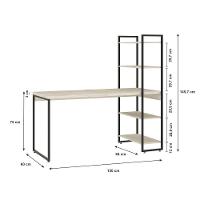 Mesa C/estante Alta 150x64x147cm C/04 Prateleiras Snow / Est.preta - 6