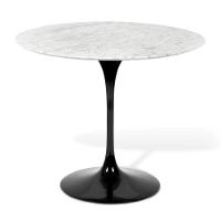 Mesa Saarinen Redonda Carrara 124cm - Base Preta