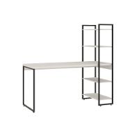 Mesa C/estante Alta 150x64x147cm C/04 Prateleiras Branco Chess / Est.preta - 1