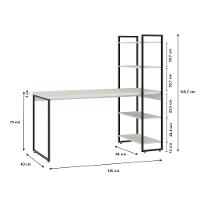 Mesa C/estante Alta 150x64x147cm C/04 Prateleiras Branco Chess / Est.preta - 6