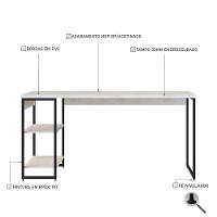 Mesa C/estante Baixa 150x64x75cm Com 02 Prateleiras Snow / Est.preta - 5