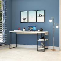 Mesa C/estante Baixa 150x64x75cm Com 02 Prateleiras Snow / Est.preta - 6