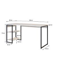 Mesa C/estante Baixa 150x64x75cm Com 02 Prateleiras Snow / Est.preta - 7