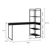 Mesa C/estante Alta 150x64x147cm Com 04 Prateleiras Preto ônix / Est.preta - 6