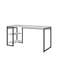 Mesa C/estante Baixa 150x64x75cm Com 02 Prateleiras Branco Chess / Est.preta - 1