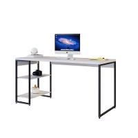 Mesa C/estante Baixa 150x64x75cm Com 02 Prateleiras Branco Chess / Est.preta - 2