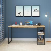 Mesa C/estante Baixa 150x64x75cm Com 02 Prateleiras Carvalho Est.preta