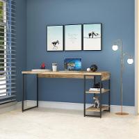 Mesa C/estante Baixa 150x64x75cm Com 02 Prateleiras Carvalho Est.preta - 6