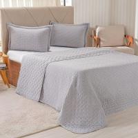 Kit Colcha Queen Santorini New 240x260cm Platina - 1