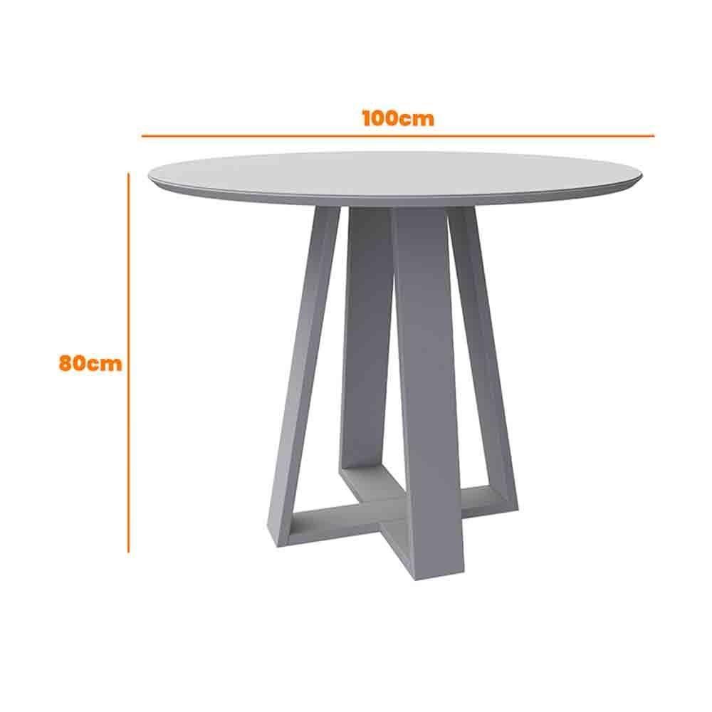 Mesa Vitória 100X100Cm - Ypê/Preto - 2