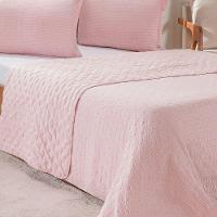 Kit Colcha Queen Santorini New 240x260cm Rosa Glace