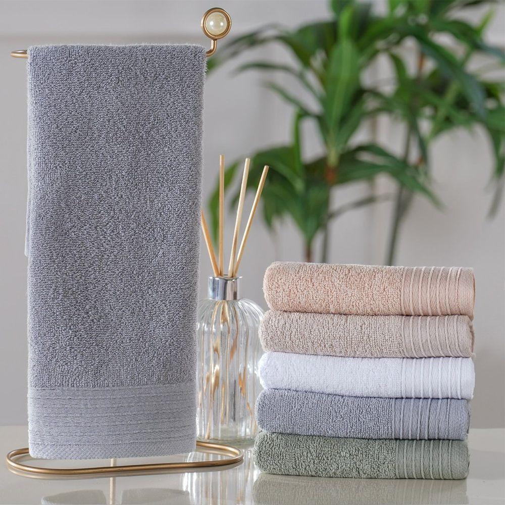 Kit 6 Toalha De Lavabo Glamour 100% Algodão 30x50cm Zinco - 5