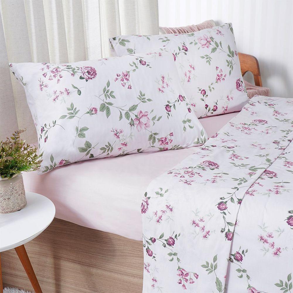 Jogo De Cama Solteiro 3 Pçs 150 Fios Super Macio 100% Algodão Giardino - 3