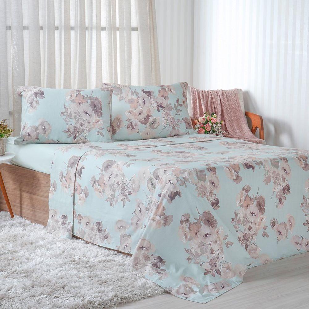Jogo De Cama Solteiro 3 Pçs 150 Fios Super Macio 100% Algodão Garten - 1