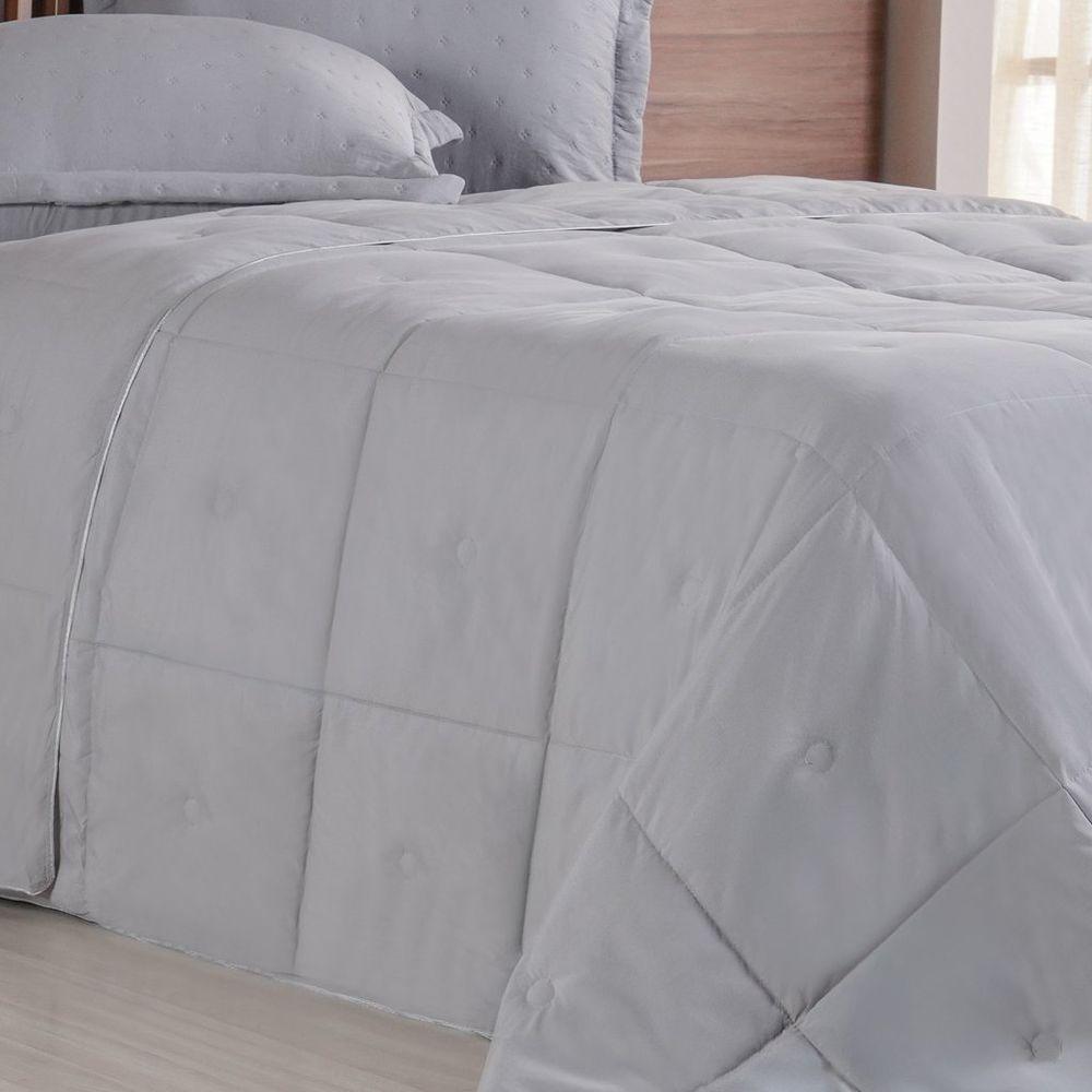 Edredom Super King Toque De Plumas 260 Fios New 260x280cm Platina - 4