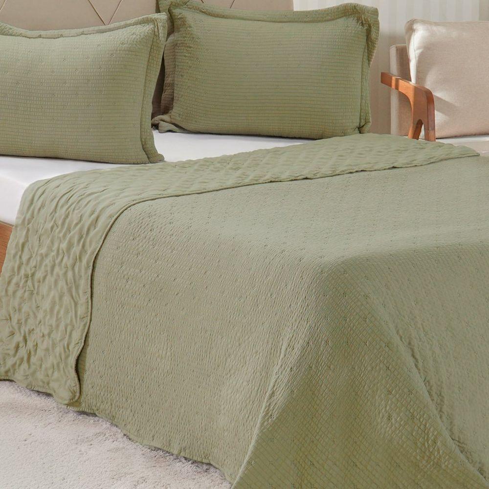 Kit Colcha Casal Santorini New 220x240cm Folha Seca - 3