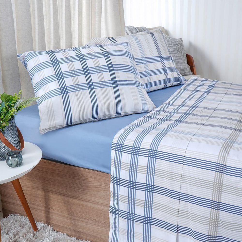 Jogo De Cama Solteiro 3 Pçs 150 Fios Super Macio 100% Algodão Chess - 1