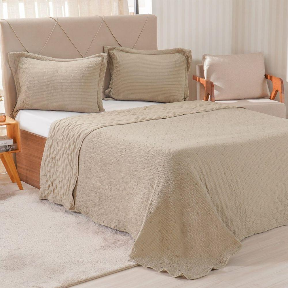 Kit Colcha King Santorini New 260x280cm Linho - 1
