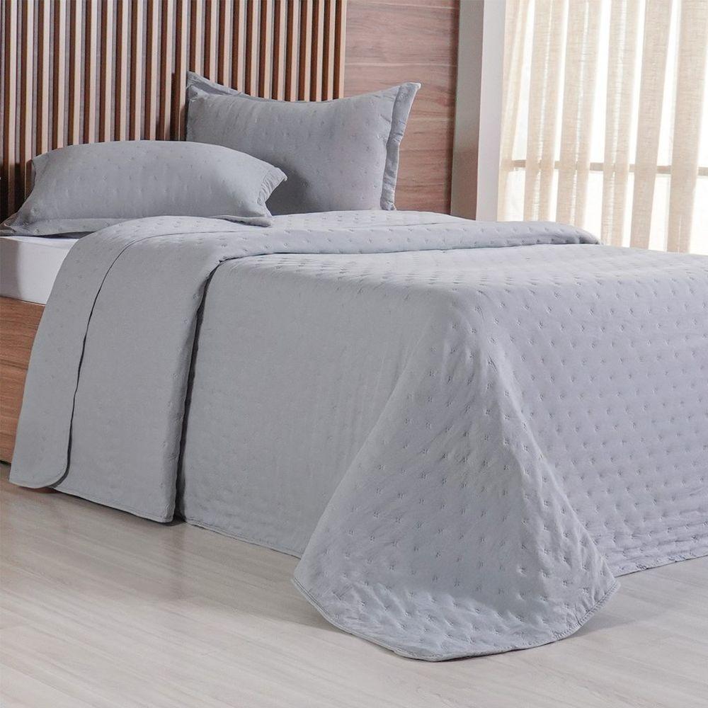 Kit Colcha King Miraggio New Soft 260x280cm Platina - 1