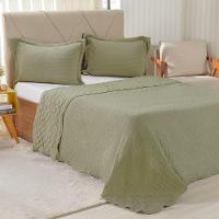 Kit Colcha King Santorini New 260x280cm Folha Seca - 1