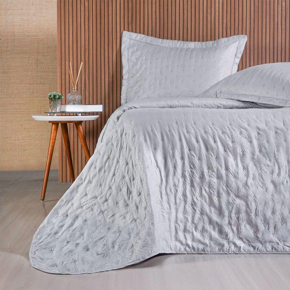 Kit Colcha King Sensatti 3d Embossed 260x280cm Cinza Fog - 2