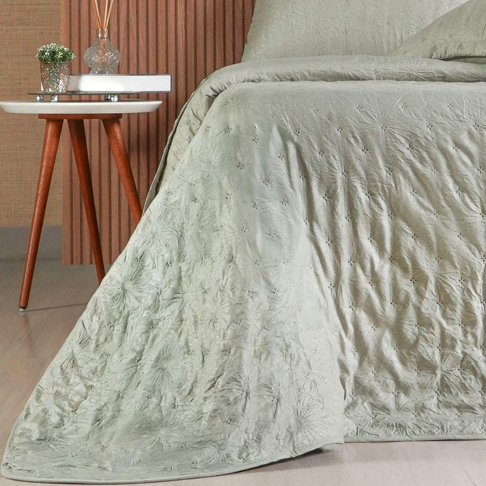 Kit Colcha King Sensatti 3d Embossed 260x280cm Verde Alfafa - 4