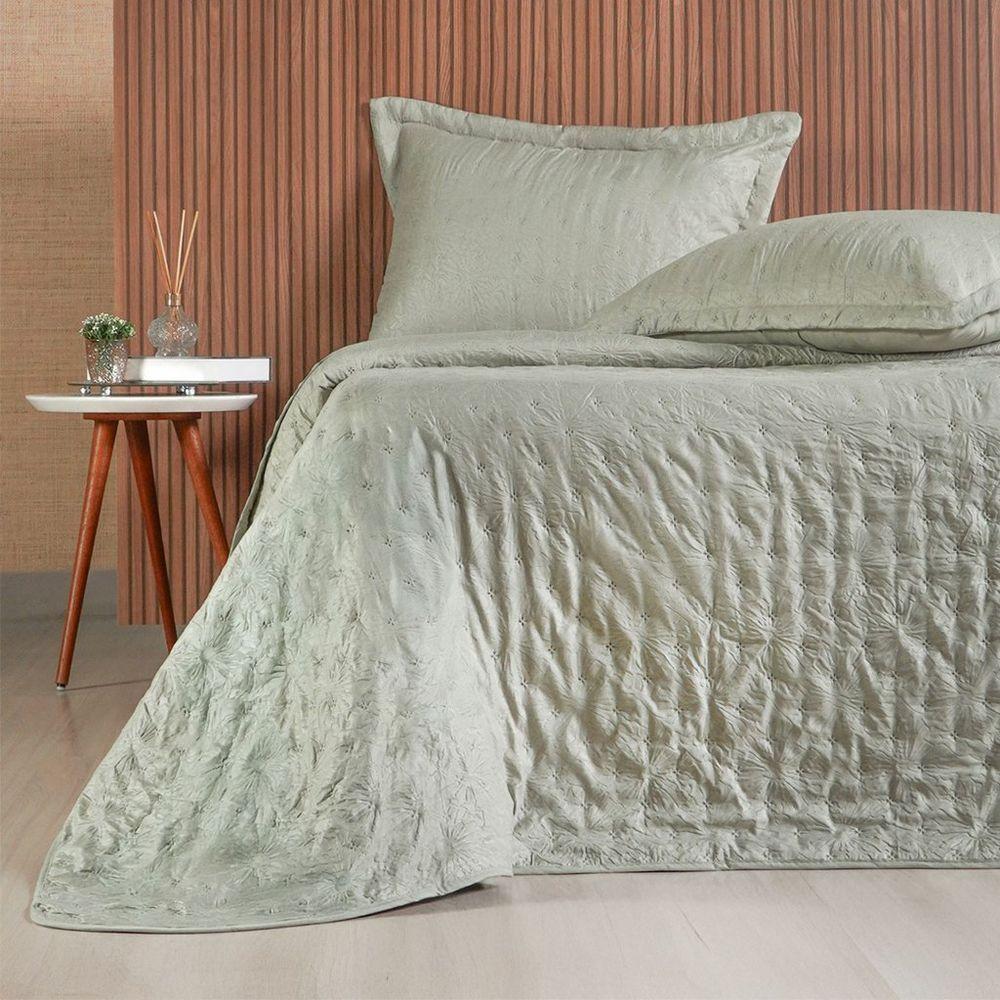 Kit Colcha Queen Sensatti 3d Embossed 240x260cm Verde Alfafa - 2