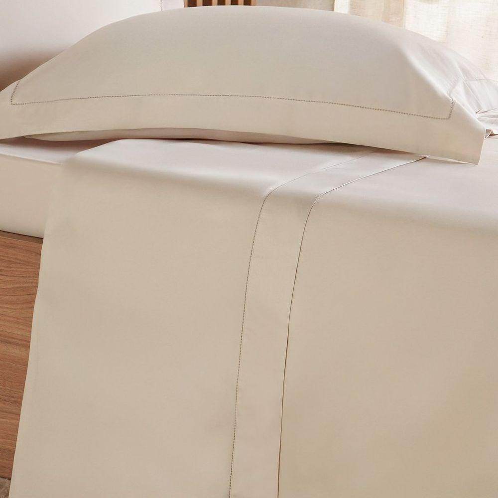 Jogo De Cama Casal 4 Pçs Ricamo 300 Fios 100% Algodão 140x190x30cm Biscuit - 5
