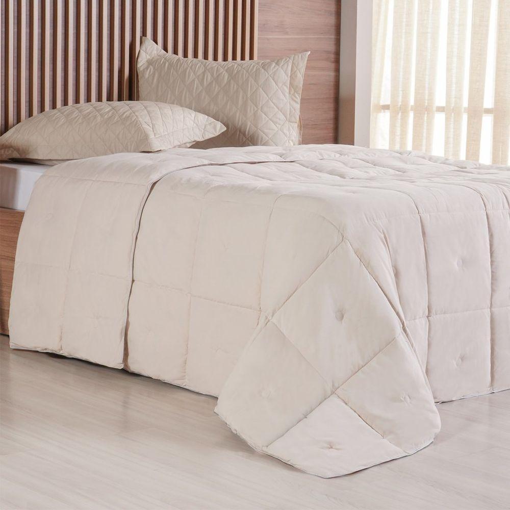 Edredom King Toque De Plumas 260 Fios New 240x260cm Amendoa - 1