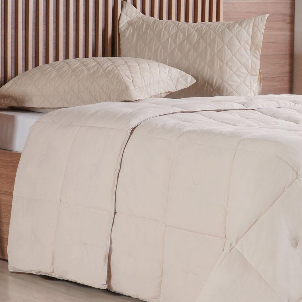 Edredom King Toque De Plumas 260 Fios New 240x260cm Amendoa - 4