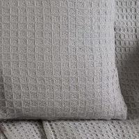 Capa De Almofada Decorativa Waffle 100% Algodão 45x45cm Platina - 5