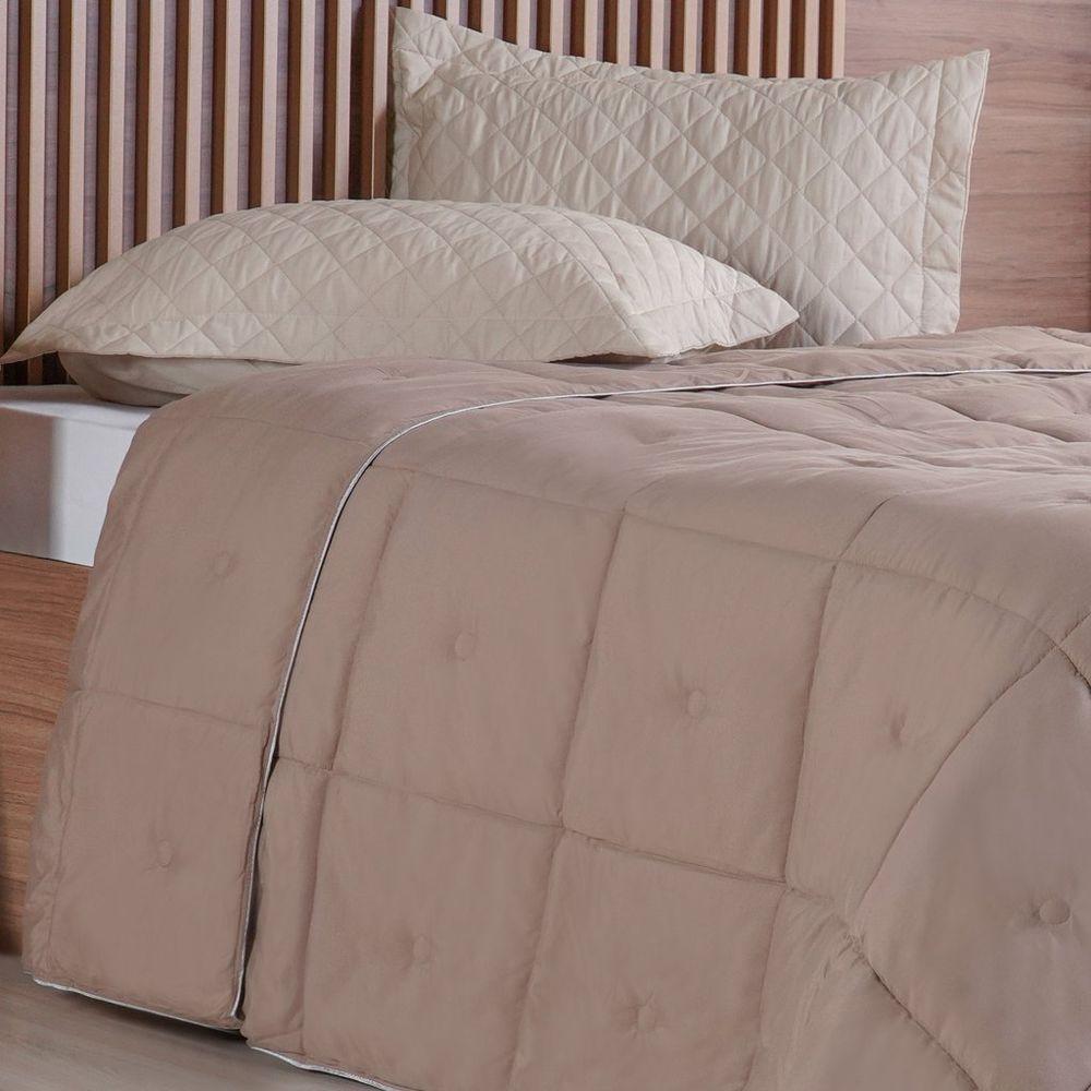 Edredom King Toque De Plumas 260 Fios New 240x260cm Cogumelo - 2
