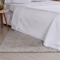 Kit Colcha Queen Satinatta Cetim Toque Pele De Pessego 240x260cm Branco - 3