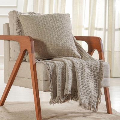 Manta Decorativa Para Sofá Waffle 100% Algodão 120x150cm Cashmere