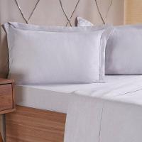 Jogo De Cama King 4 Pçs Line Stile 100% Poliéster 193x203x40cm Cinza Fog - 2