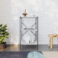 Estante C/03 Prateleiras 84x45x33cm Tub Tueh843 Snow - Est.preta Snow / Est.preta