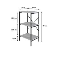 Estante C/03 Prateleiras 84x45x33cm Tub Tueh843 Snow - Est.preta Snow / Est.preta - 7