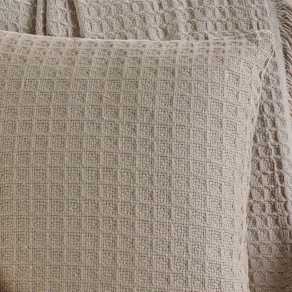 Capa De Almofada Decorativa Waffle 100% Algodão 45x45cm Cashmere - 3