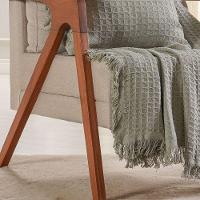 Manta Decorativa Para Sofá Waffle 100% Algodão 120x150cm Verde Alfafa - 5