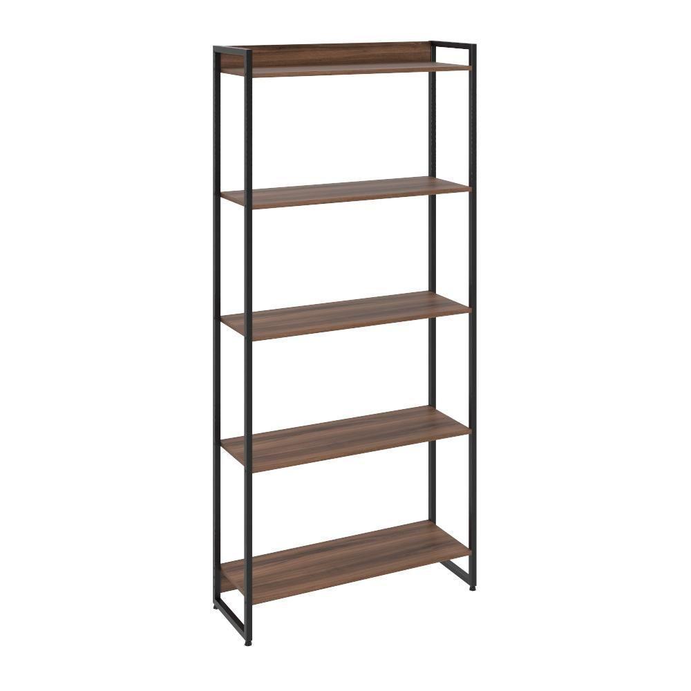 Estante Dynamica 80x30x187cm C/05 Prateleiras Nogal / Est.preta Nogal / Est.preta - 1