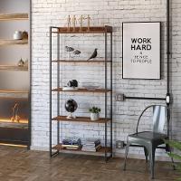 Estante Dynamica 80x30x187cm C/05 Prateleiras Nogal / Est.preta Nogal / Est.preta - 3