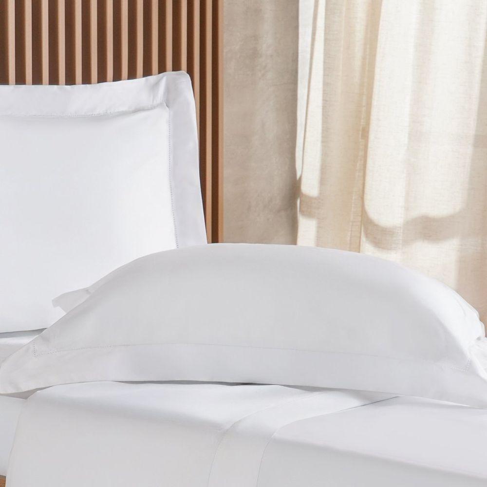 Jogo De Cama Casal 4 Pçs Ricamo 300 Fios 100% Algodão 140x190x30cm Branco - 4